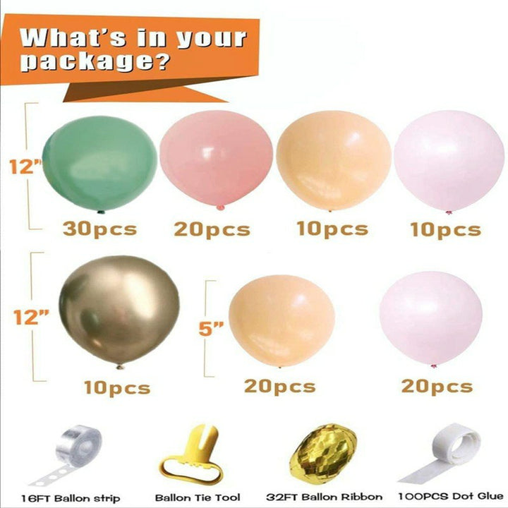 CLEARANCE 126pc Balloon Garland Kit - Sage Green, Peach, Blush Pink