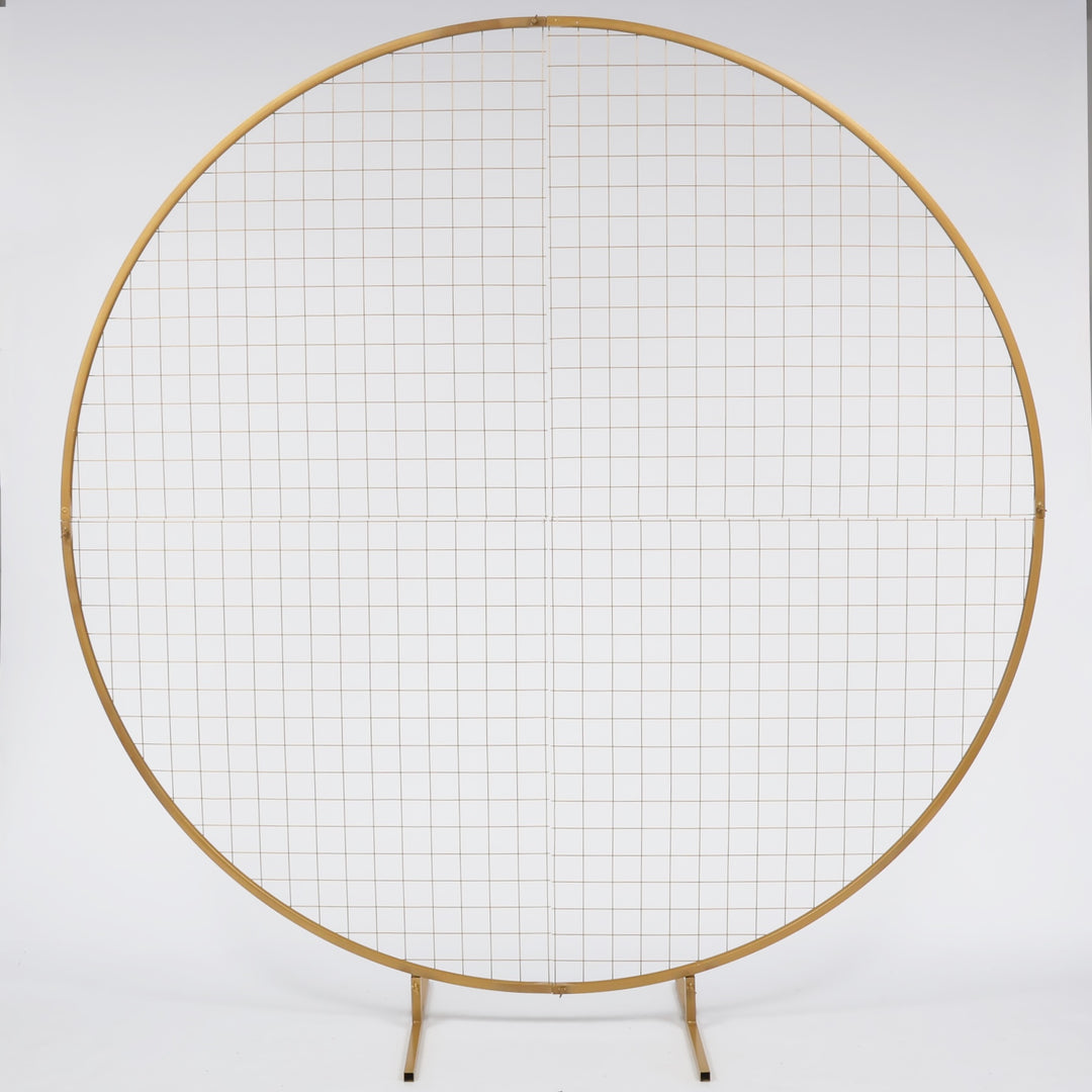Round Mesh Frame Stand / Balloon Arch  - Gold (2m - 4 Parts)