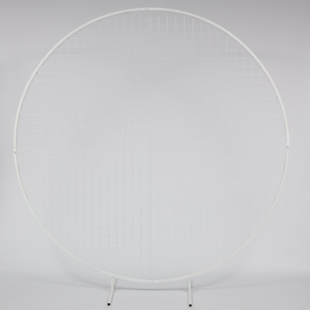 Round Mesh Frame Stand / Balloon Arch  - White (2m - 4 Parts)