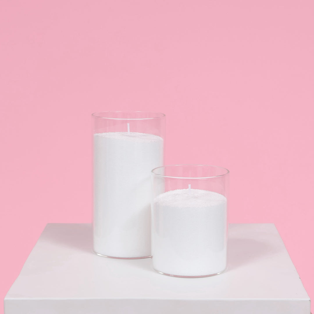 Two sand candles, unlit