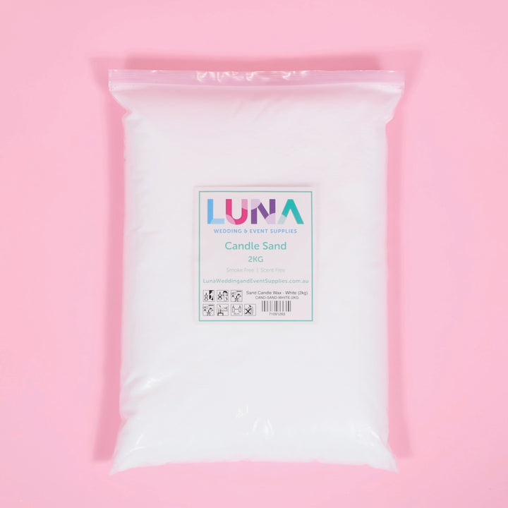 Sand Candle Wax - White, 2kg in ziplock packaging