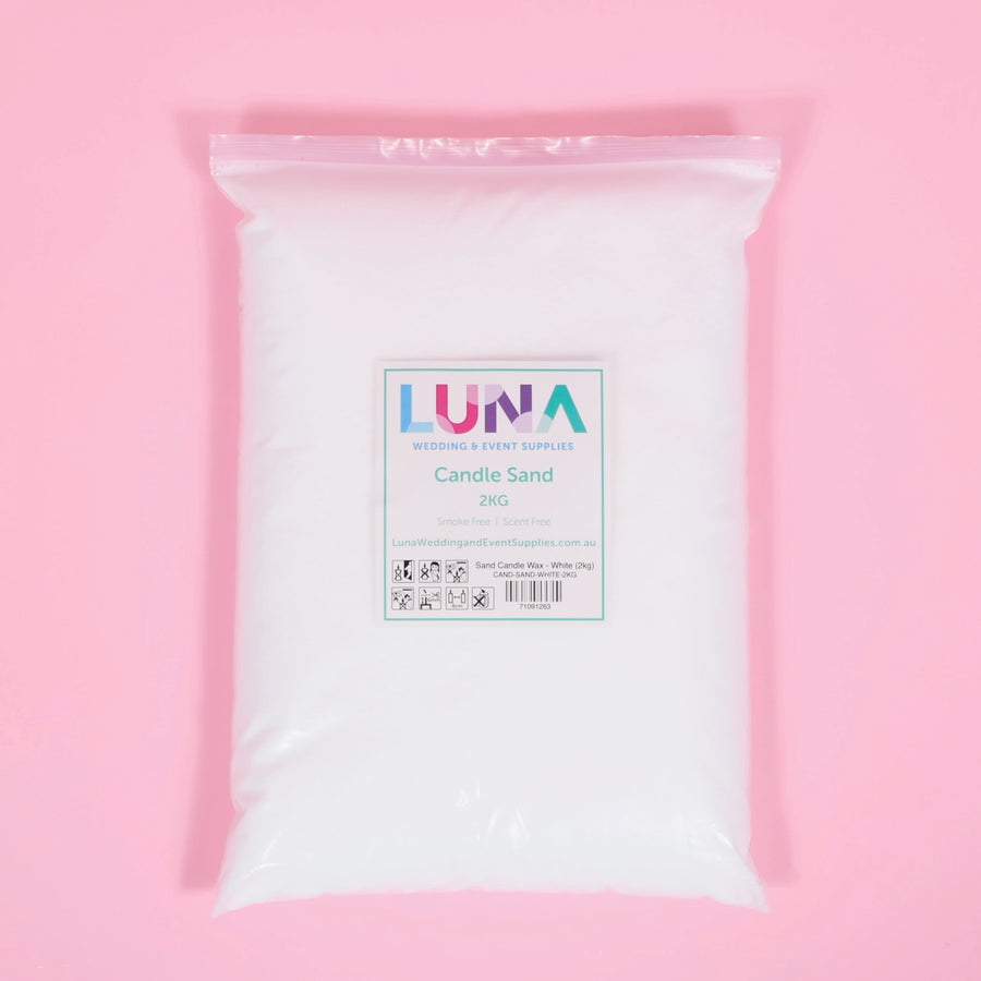 Sand Candle Wax - White, 2kg in ziplock packaging