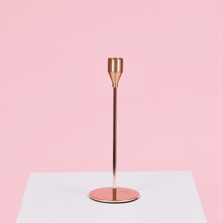 Taper Candle Holders Classic Flared Style - Gold (23cm), single taper candle holder