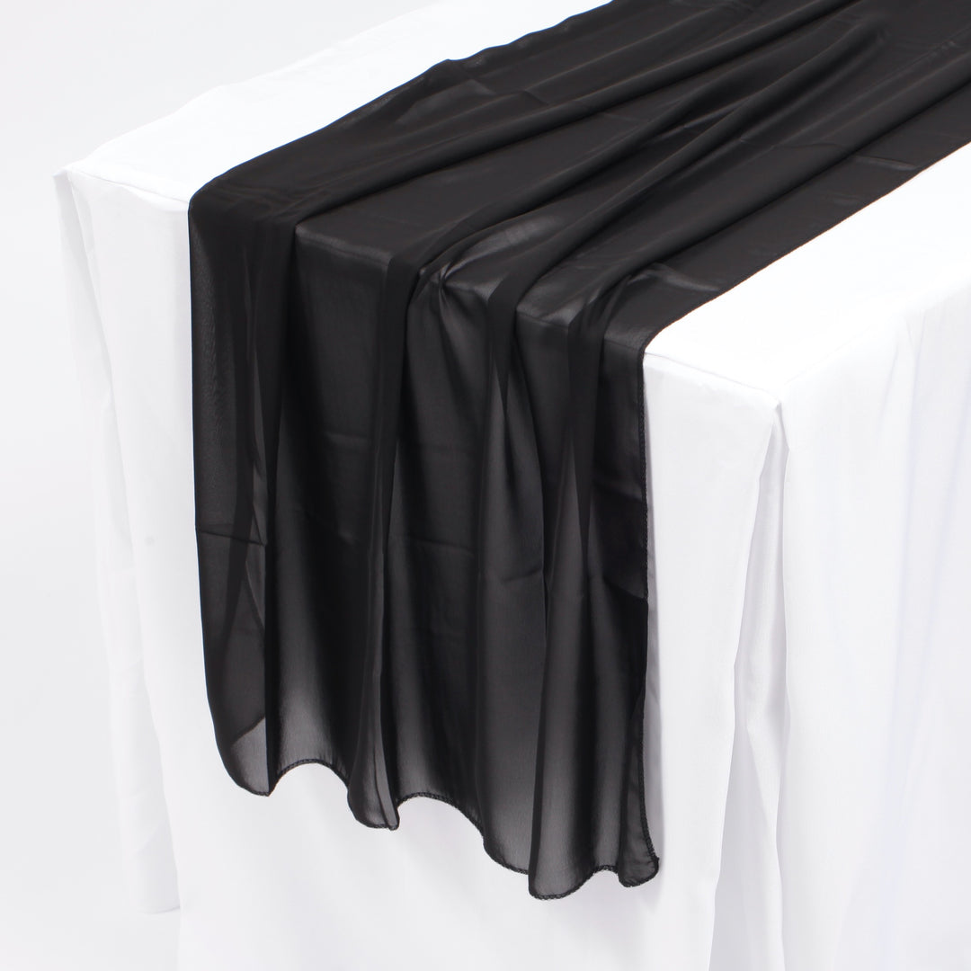 Chiffon Table Runner - Black