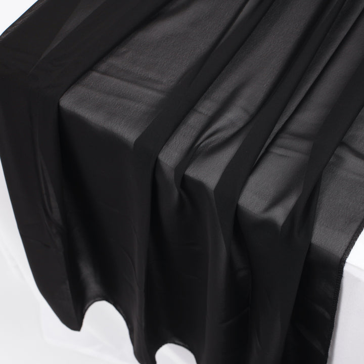 Chiffon Table Runner - Black