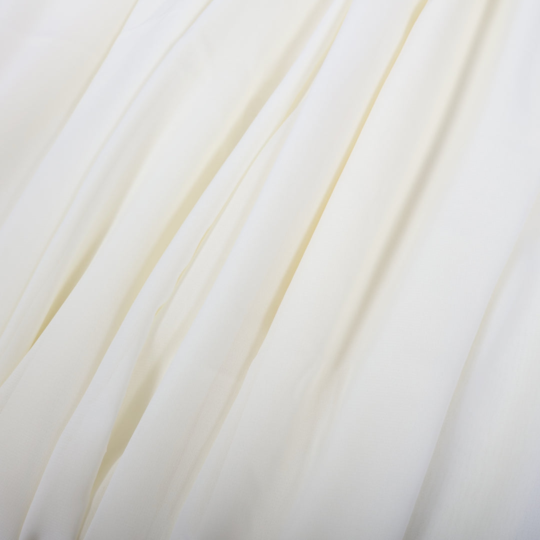 Chiffon Fabric 1.5x10m - Ivory, material bunched together