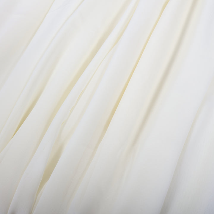 Chiffon Fabric 1.5x10m - Ivory, material bunched together