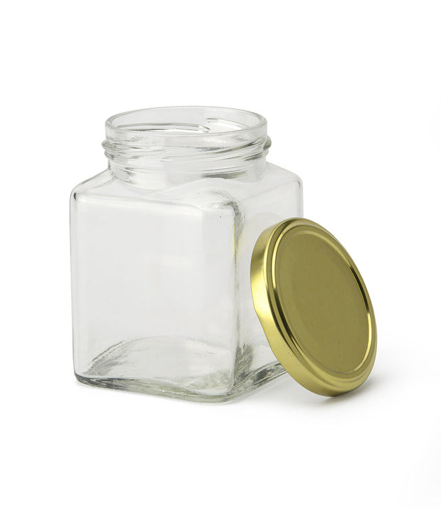 Glass Jars with Gold Metal Lids (5.5cm x 7.5cm)