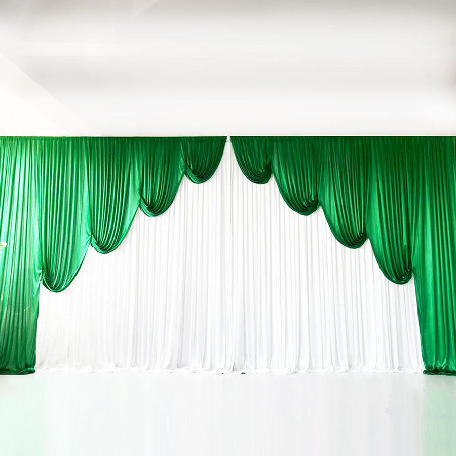 white ice silk  with jade green ice silk contour swag