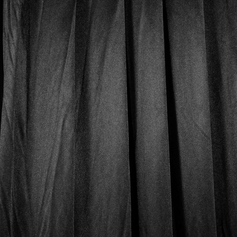 Black Ice Silk Satin Backdrops - No Swag - 3 meters length x 3 meters high closeup box pleating