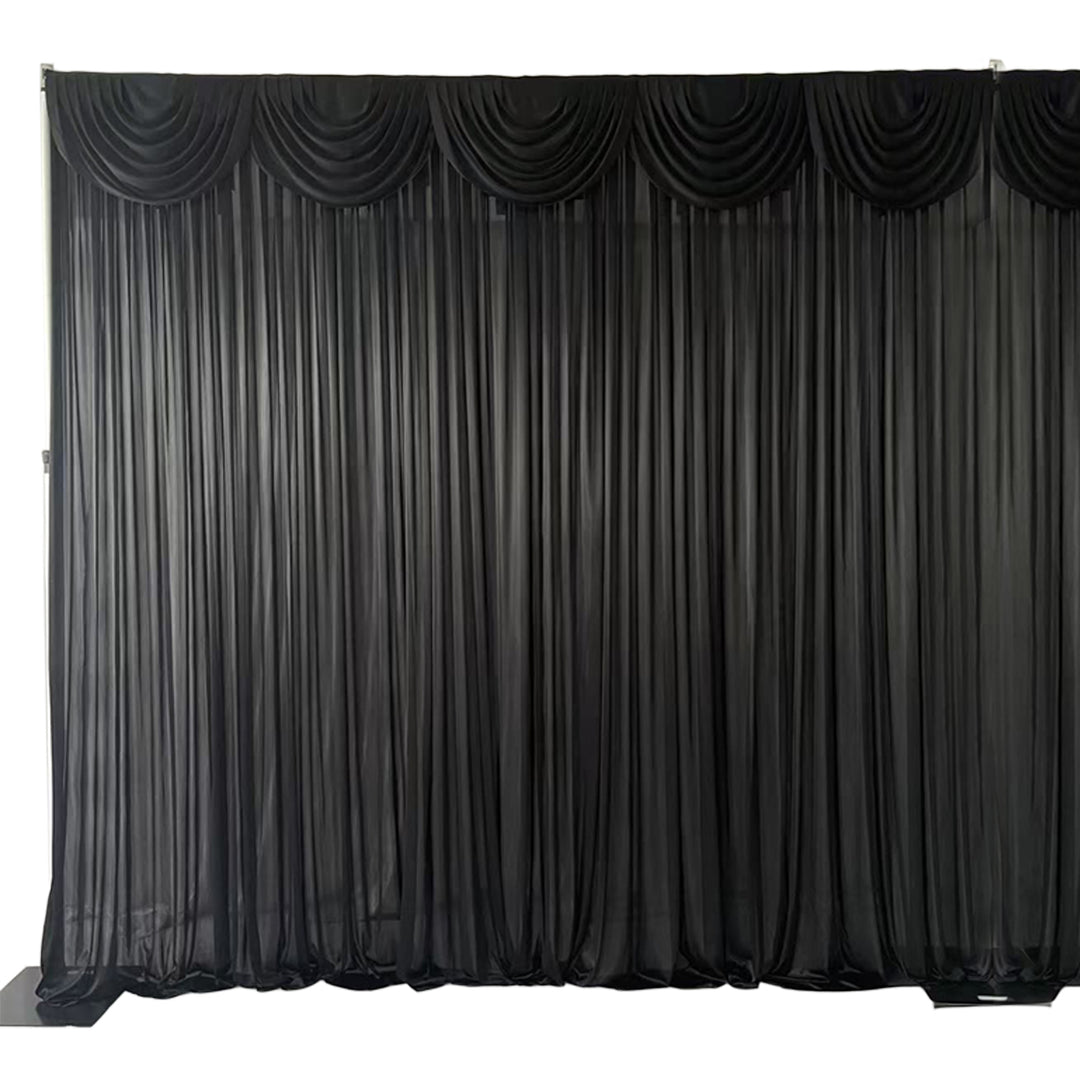 Black Ice Silk Satin Backdrops - 6 meters length x 3 meters high full length 1