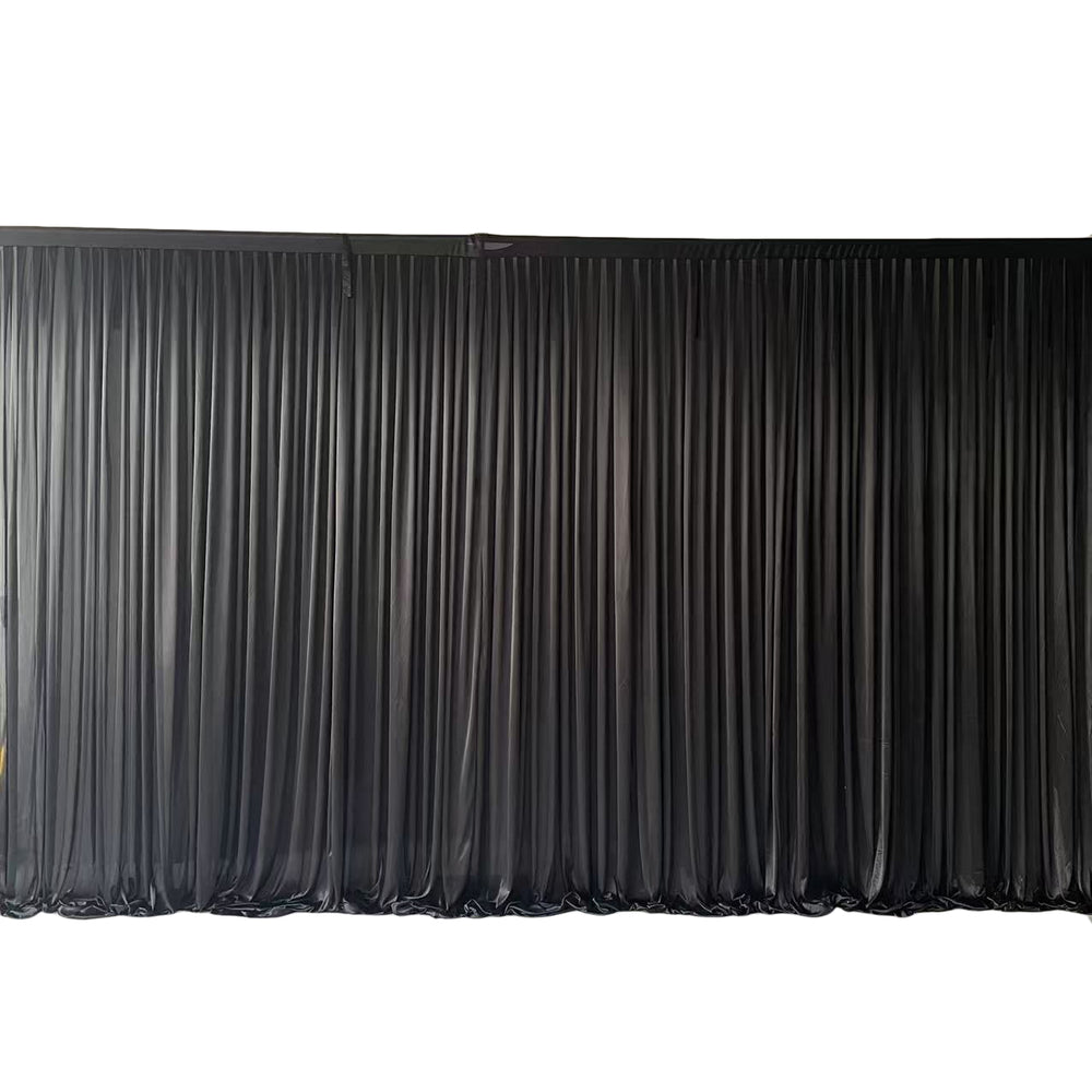 Black Ice Silk Satin Backdrops - No Swag - 6 meters length x 3 meters high full length