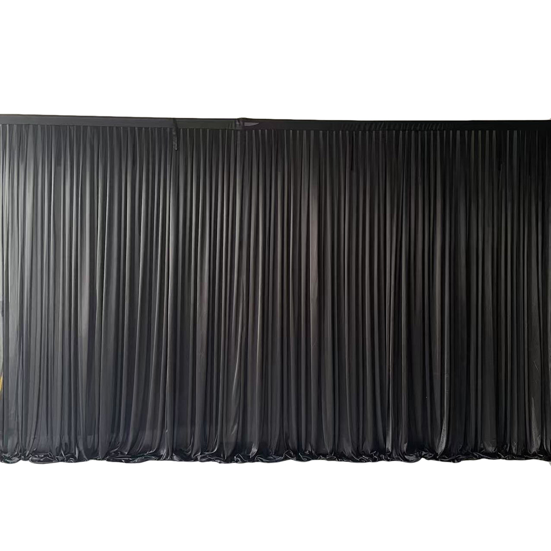 Black Ice Silk Satin Backdrops - No Swag - 6 meters length x 3 meters high full length