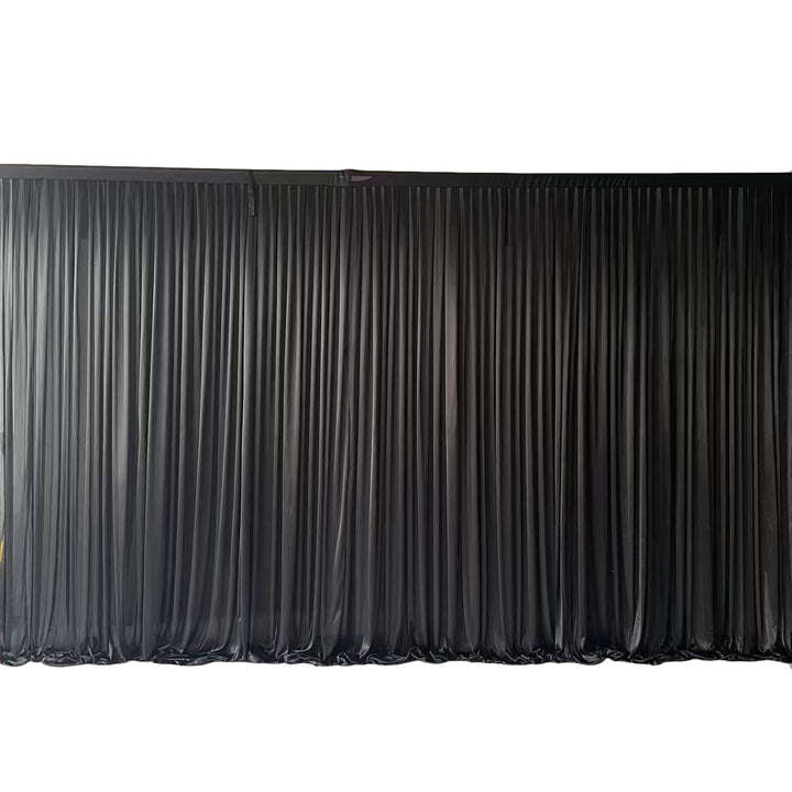 Black Ice Silk Satin Backdrops - No Swag - 6 meters length x 3 meters high full length