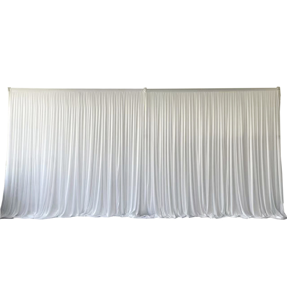 White Ice Silk Satin Backdrops - No Swag - 6 meters length x 3 meters high