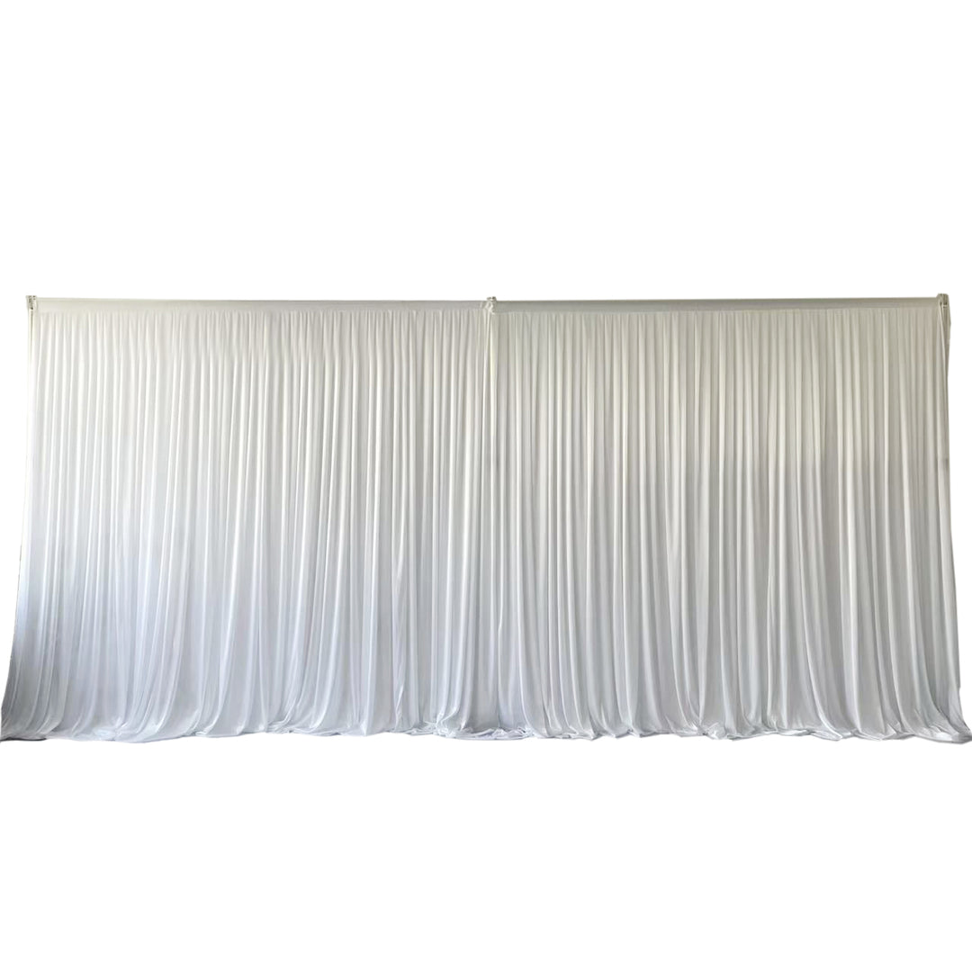 White Ice Silk Satin Backdrops - No Swag - 6 meters length x 3 meters high