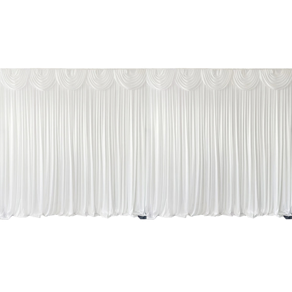 White Ice Silk Satin Backdrops - 6 meters length x 3 meters high full length
