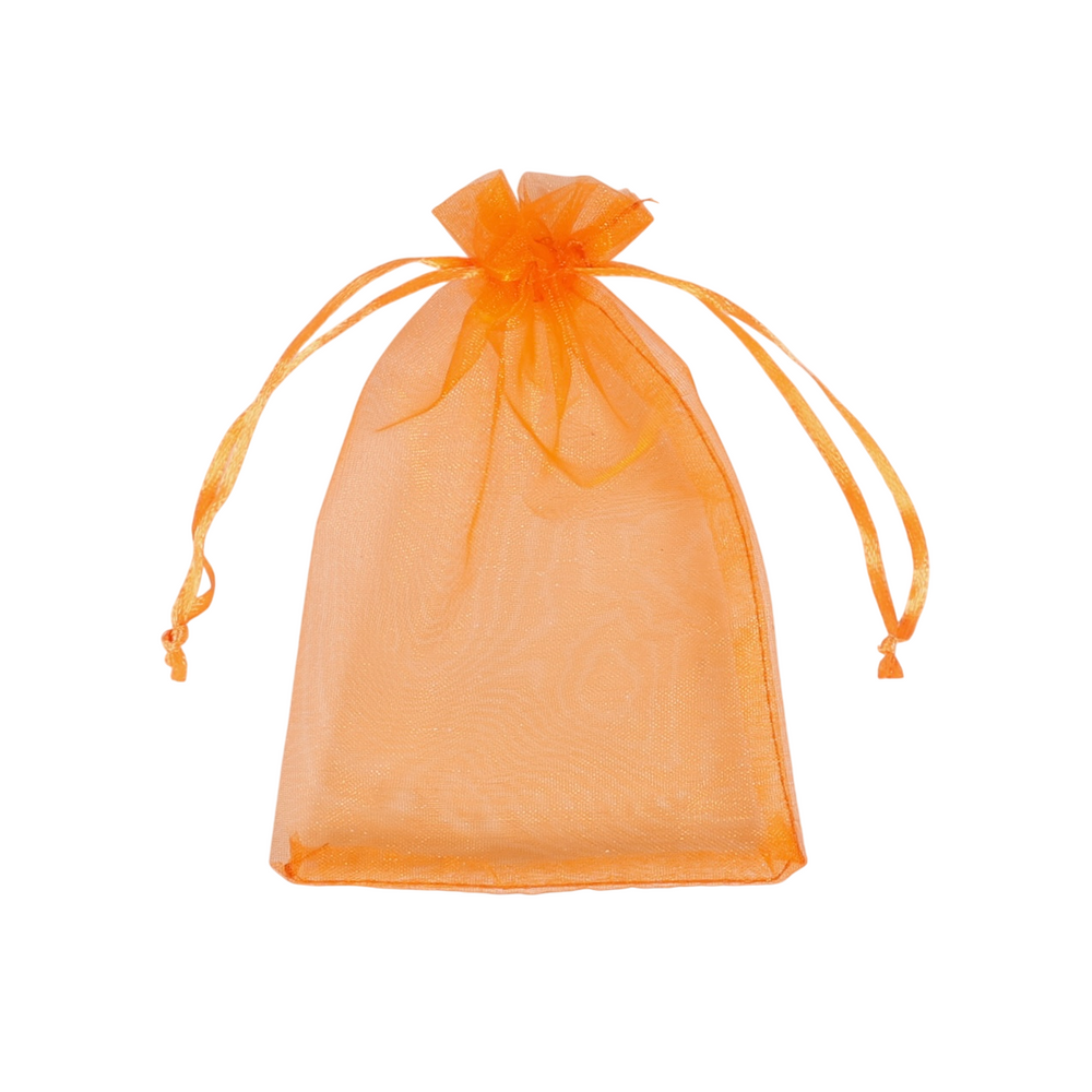Organza Bags - Orange (10x15cm) tied up