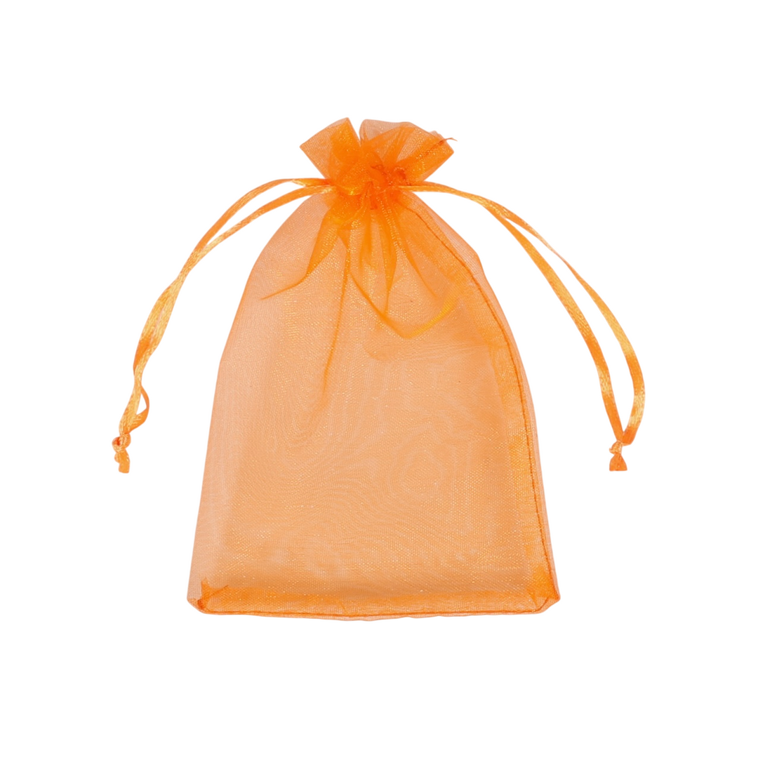 Organza Bags - Orange (10x15cm) tied up