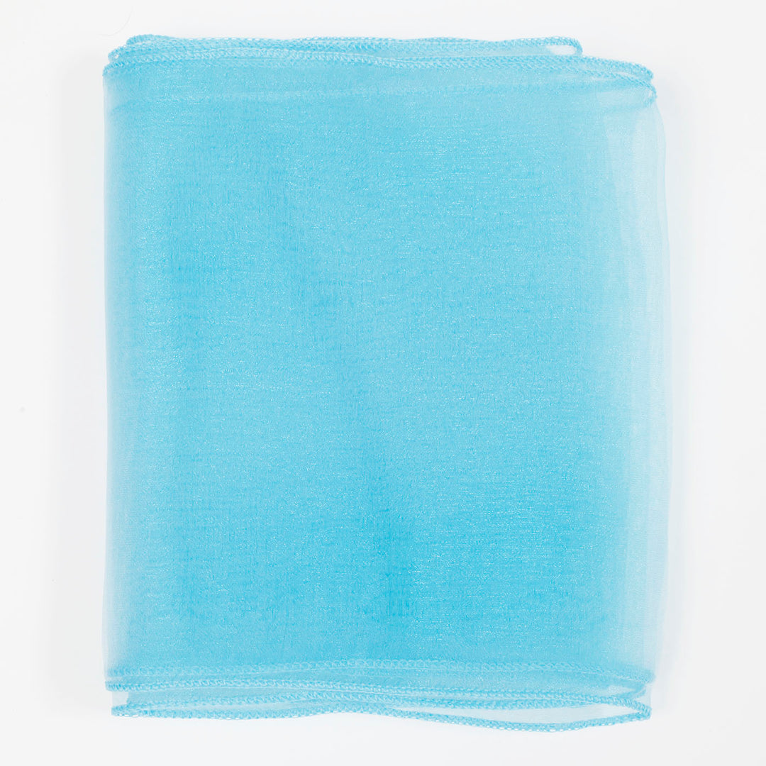 Organza Chair Sash close up view of material - Electric Blue