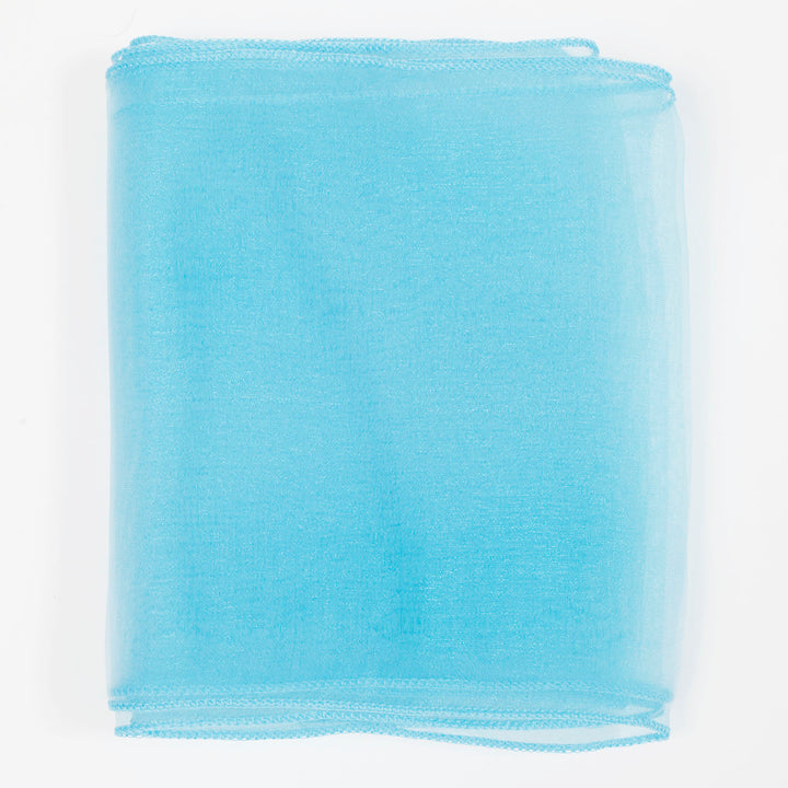 Organza Chair Sash close up view of material - Electric Blue