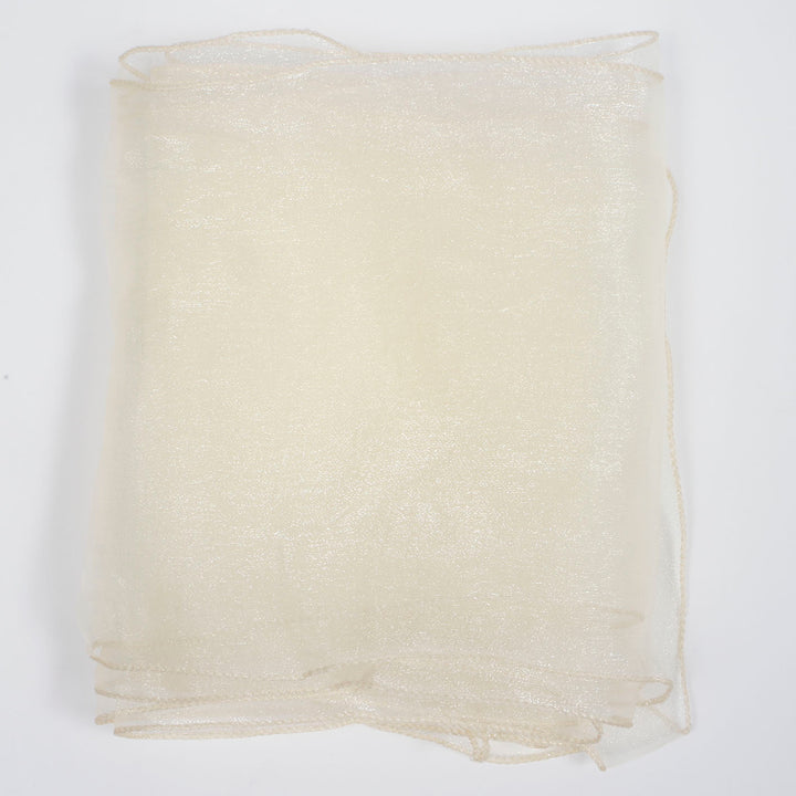 Organza Chair Sash close up view of material - Ivory