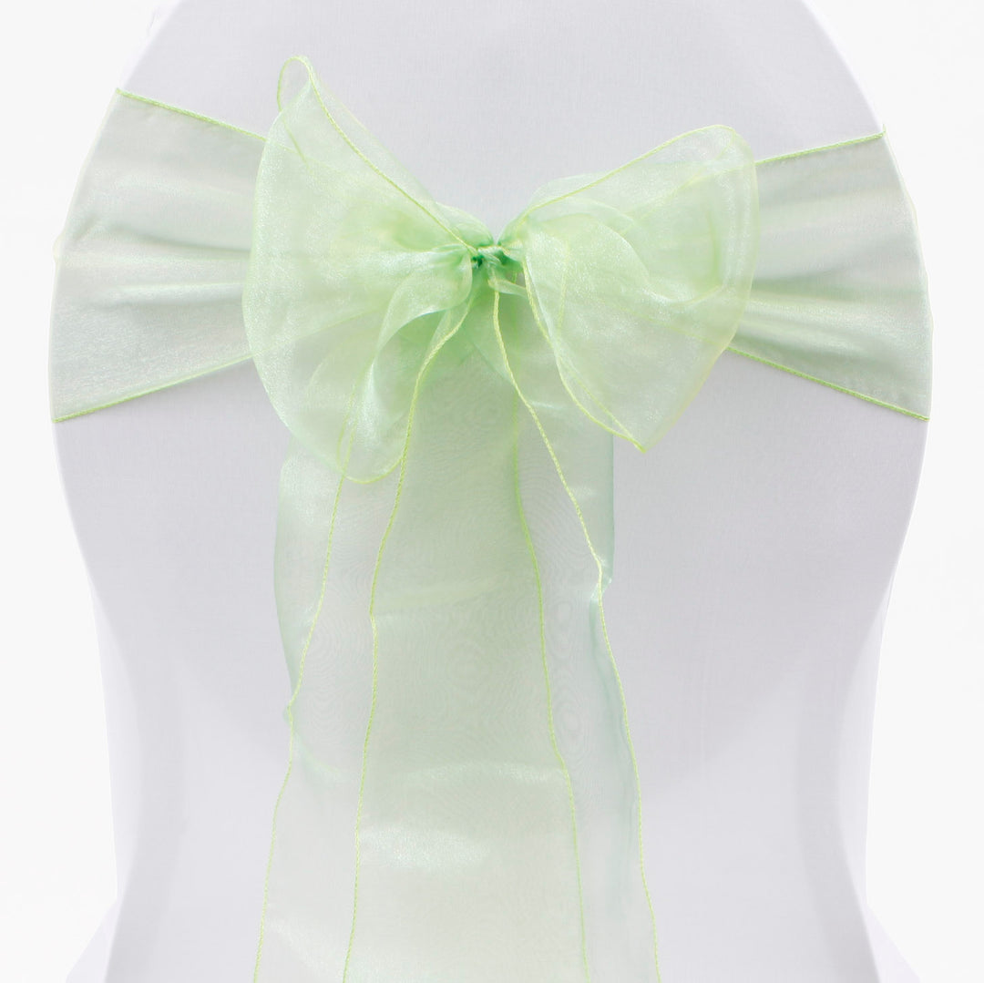 Organza Chair Sashes - Olive Green