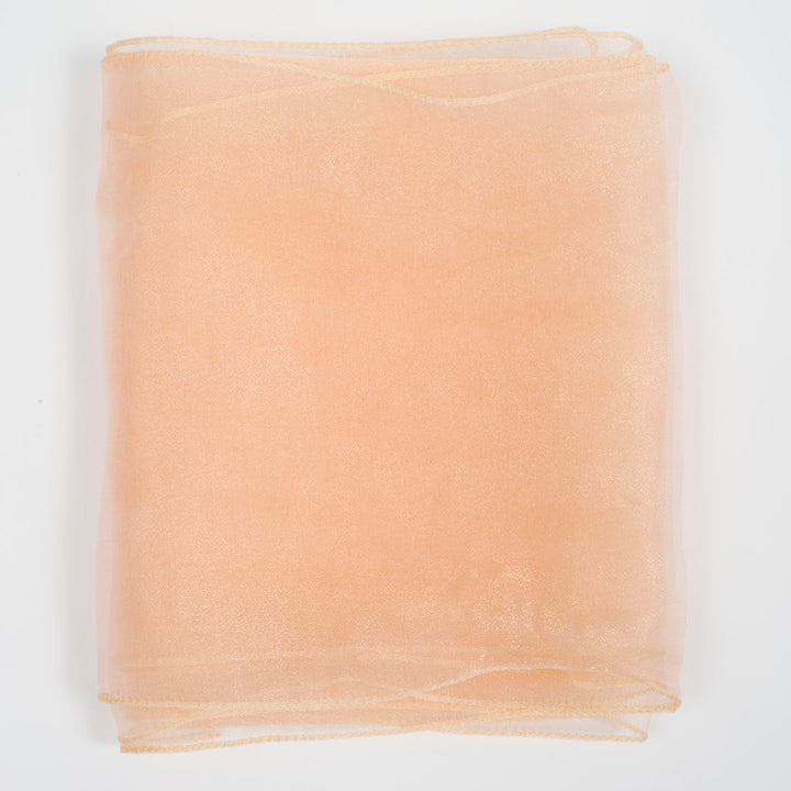 Organza Chair Sash close up view of material - Peach