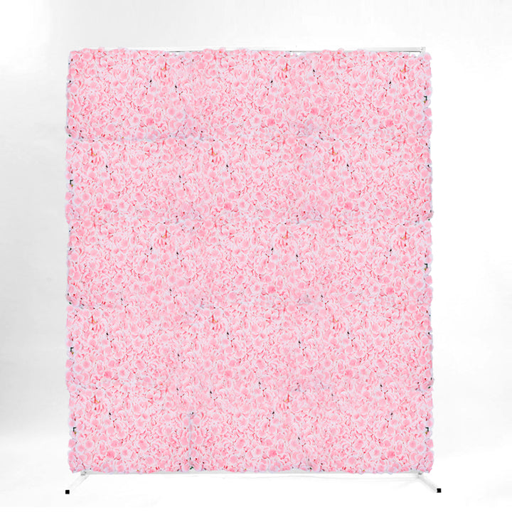 Flower Wall & Freestanding Frame Package - Pink Hydrangea / White Mesh Frame (2mx1.8m)