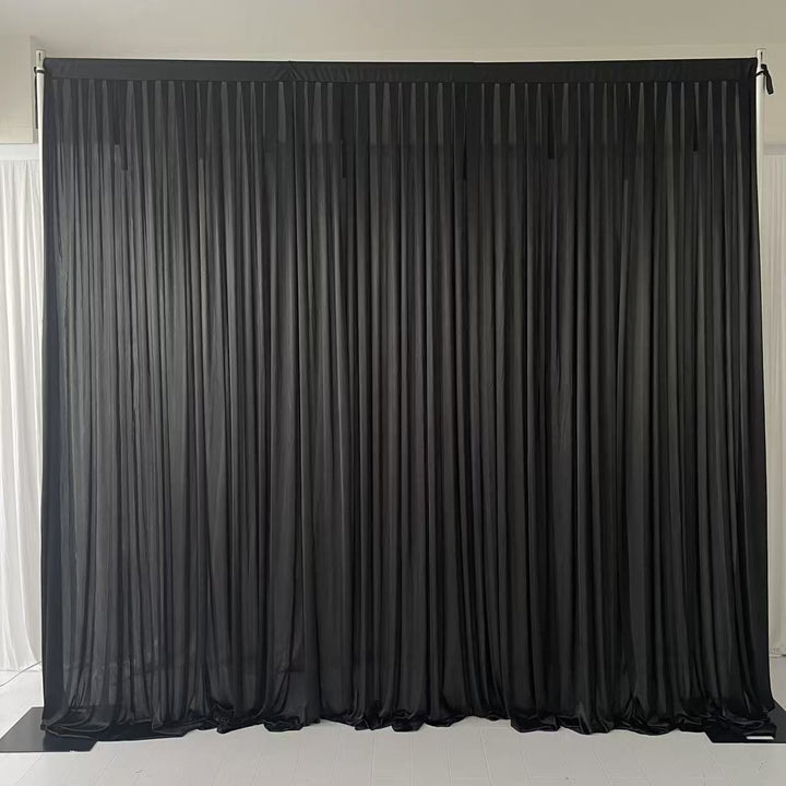 Black Ice Silk Satin Backdrops - No Swag - 3 meters length x 3 meters high