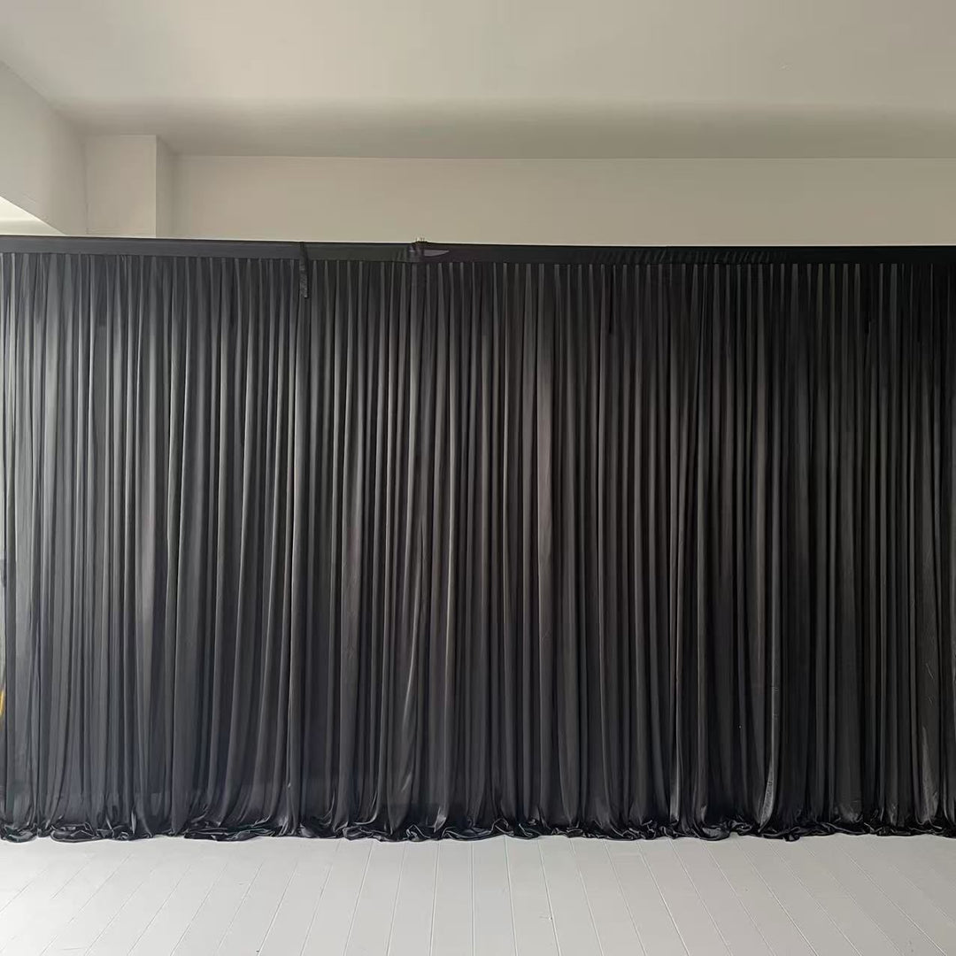 Black Ice Silk Satin Backdrops - No Swag - 6 meters length x 3 meters high