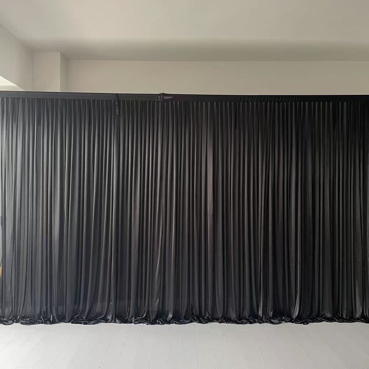 Black Ice Silk Satin Backdrops - No Swag - 6 meters length x 3 meters high