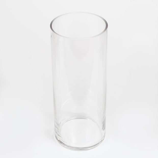 Single Tall Glass Vase top view