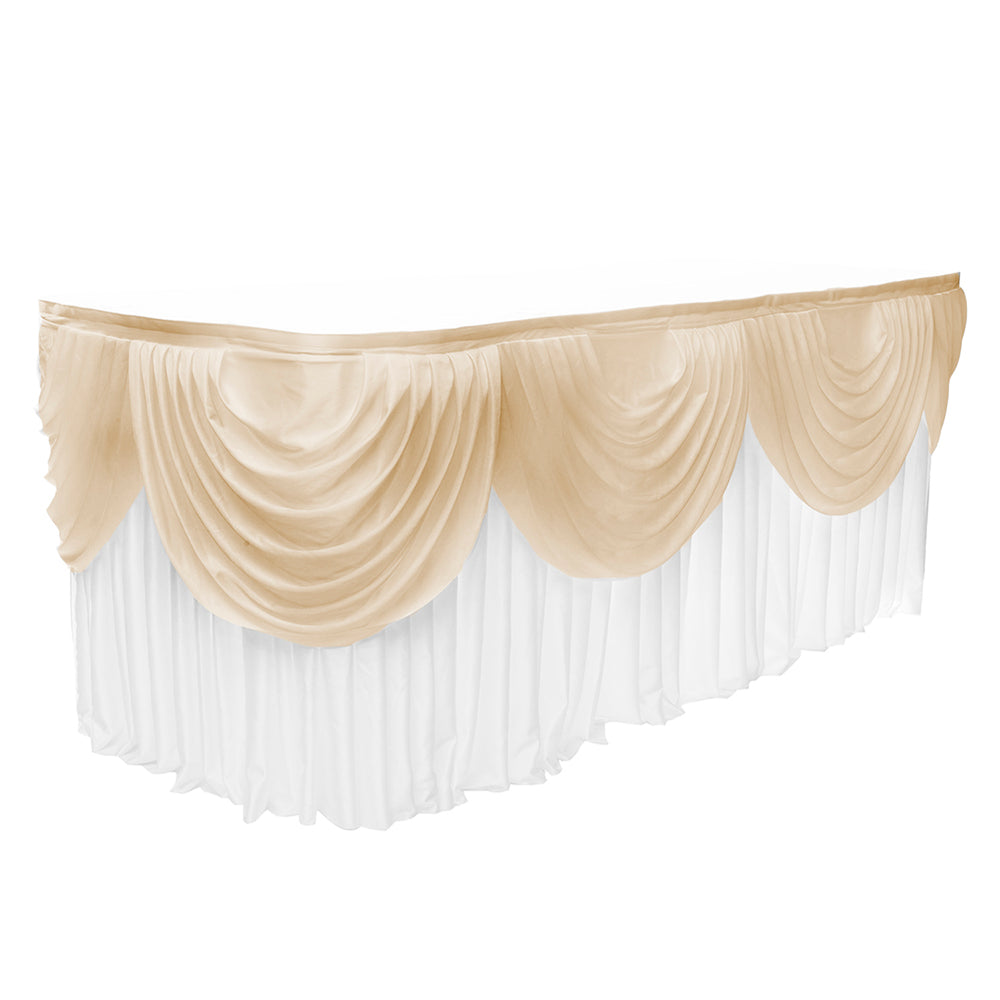 Ice Silk Satin 3m Swag - Ivory attached to ice silk skirting