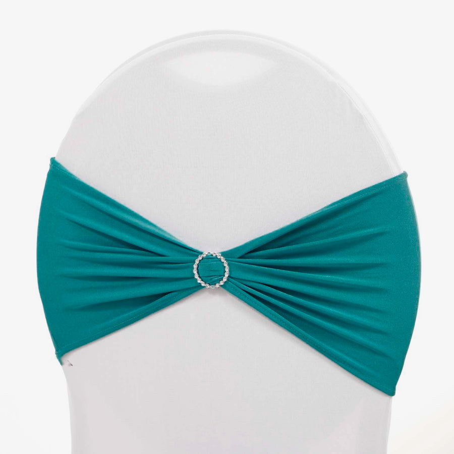 Teal Lycra Chair Band with Diamante Buckle