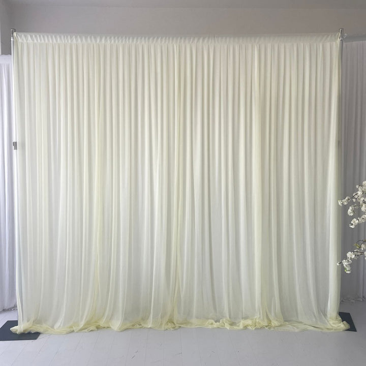 Beauty Organza Backdrop Curtain with Satin Silk Backing 3mx3m - Ivory & White