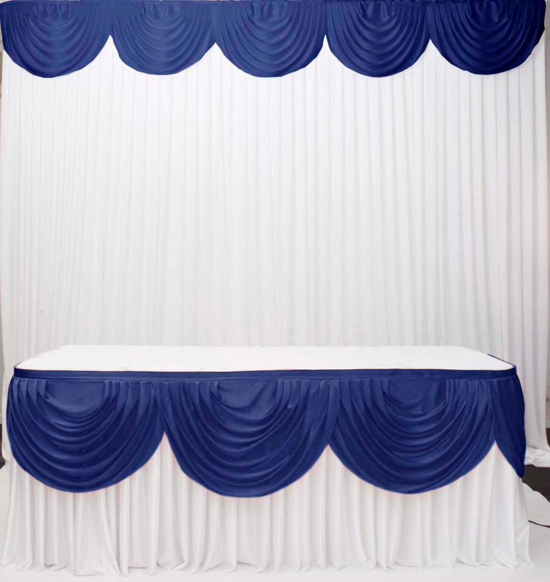 Ice Silk Satin Swag - Navy Blue (3m)