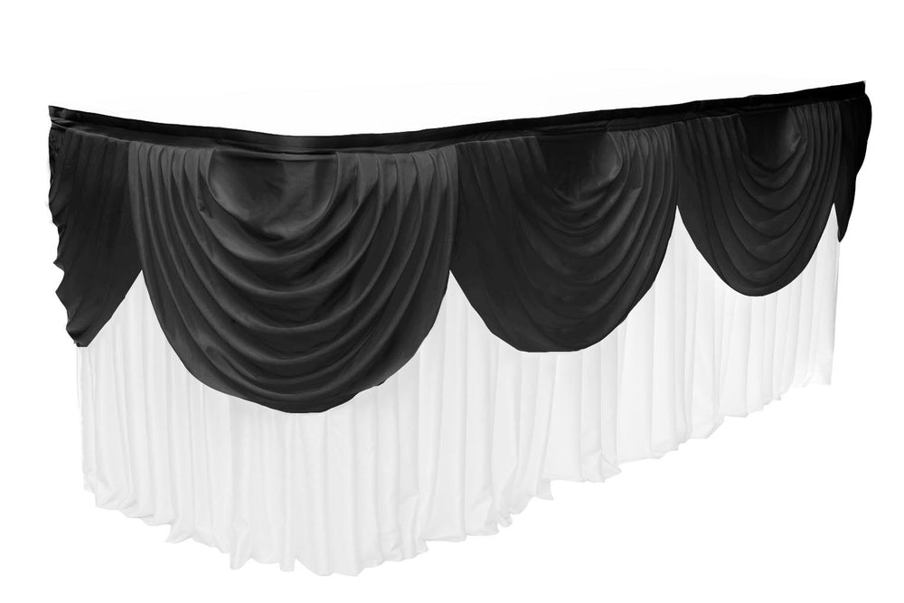 Ice Silk Satin 3m Swag - Black Fitted To Ice Silk Satin Skirt
