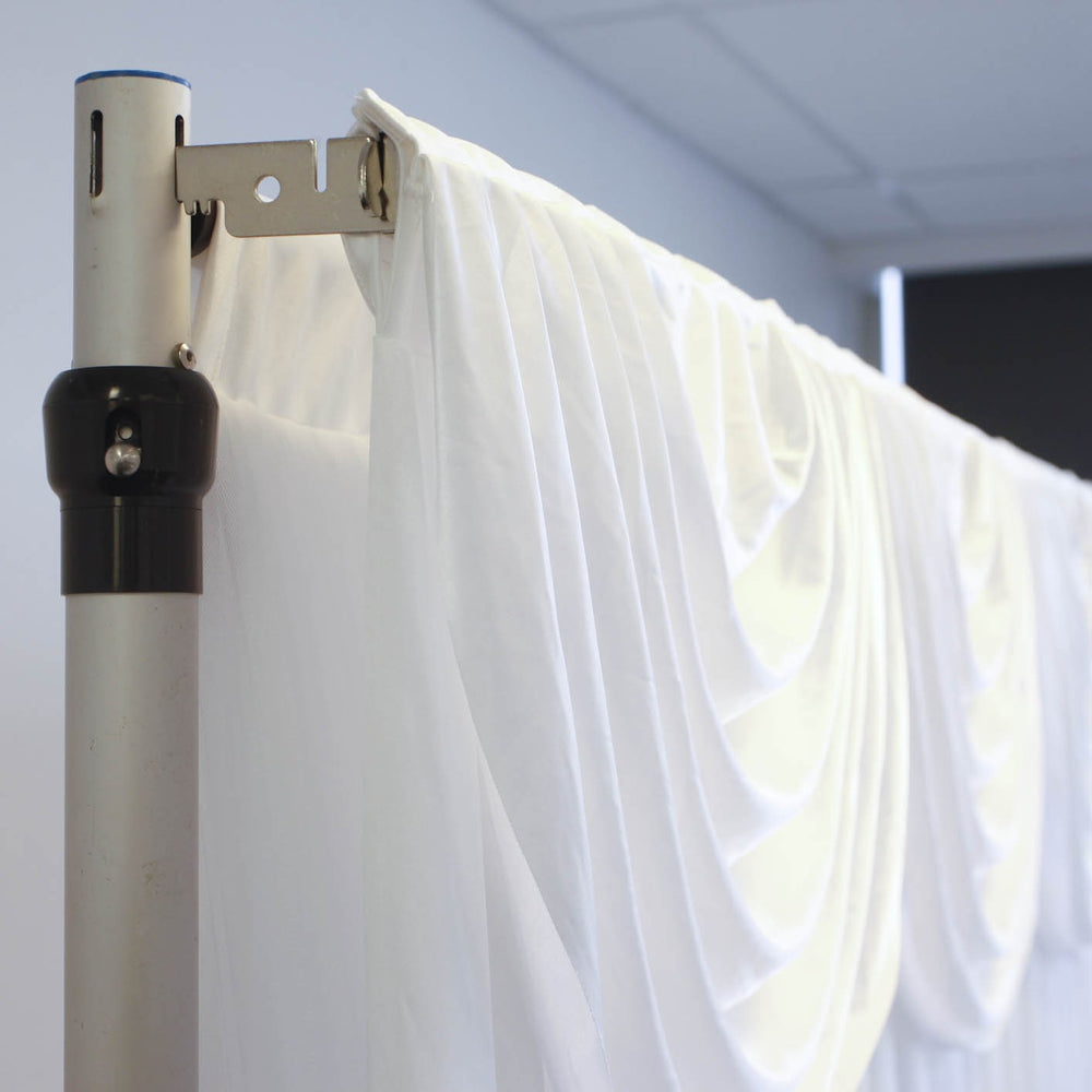 Bracket for attaching additional crossbar to Backdrop Stand oblique View with Curtain