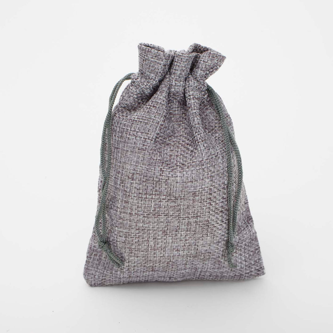 CLEARANCE Hessian Wedding Favour Bags / Bomboniere - Silver / Grey