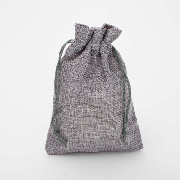 CLEARANCE Hessian Wedding Favour Bags / Bomboniere - Silver / Grey