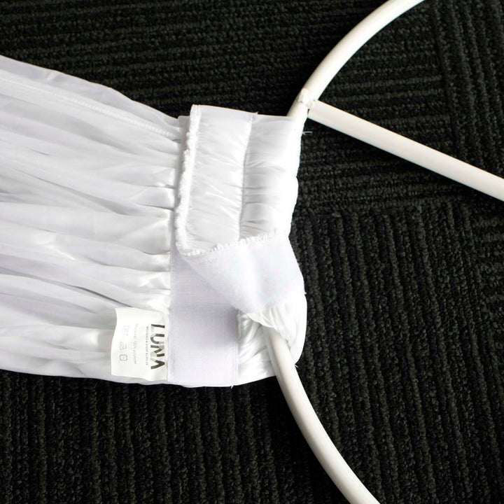 8pc Ceiling Drape Package (Ice Silk Satin & Cross Centre Ring) - White