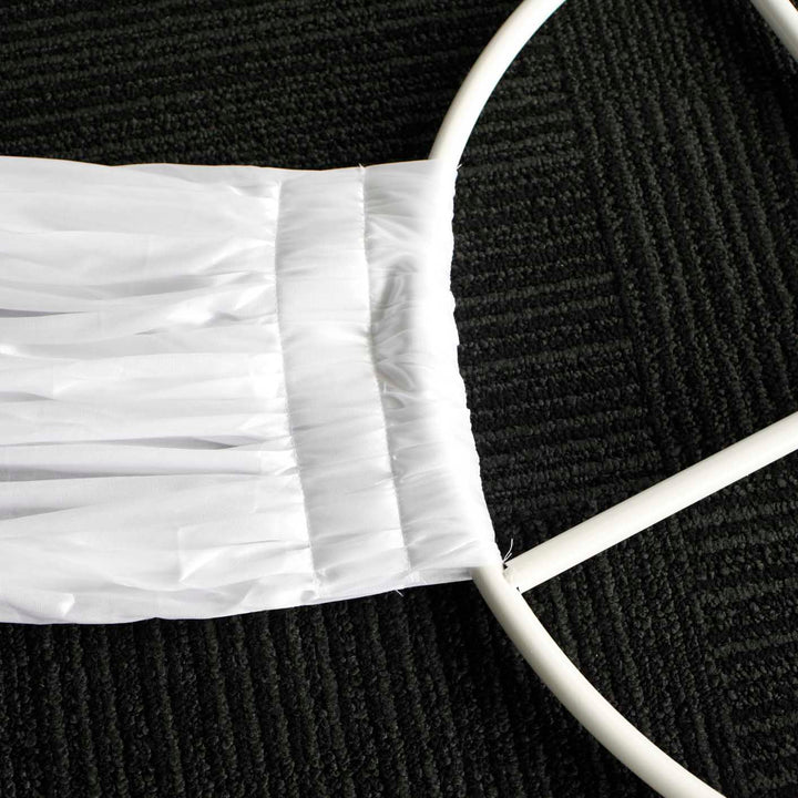 8pc Ceiling Drape Package (Ice Silk Satin & Cross Centre Ring) - White