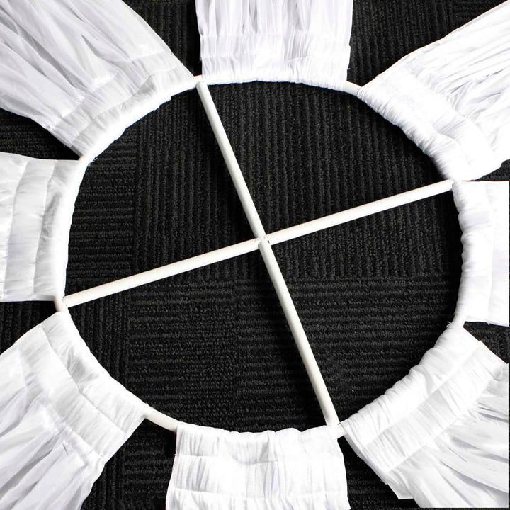 8pc Ceiling Drape Package (Ice Silk Satin & Cross Centre Ring) - White