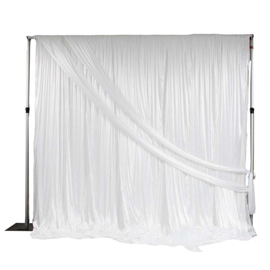 Ice Silk Satin Cross Drape Backdrop - White (3x3m)