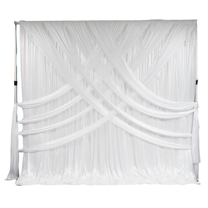 Ice Silk Satin Cross Drape Backdrop - White (3x3m)