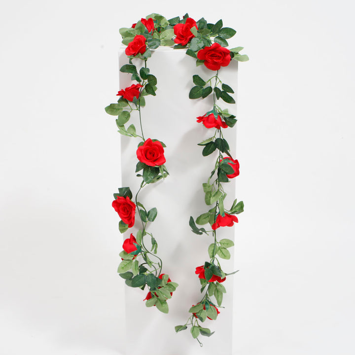 Rose Artificial Flower Vine - 6cm Head - Red (2.2m)