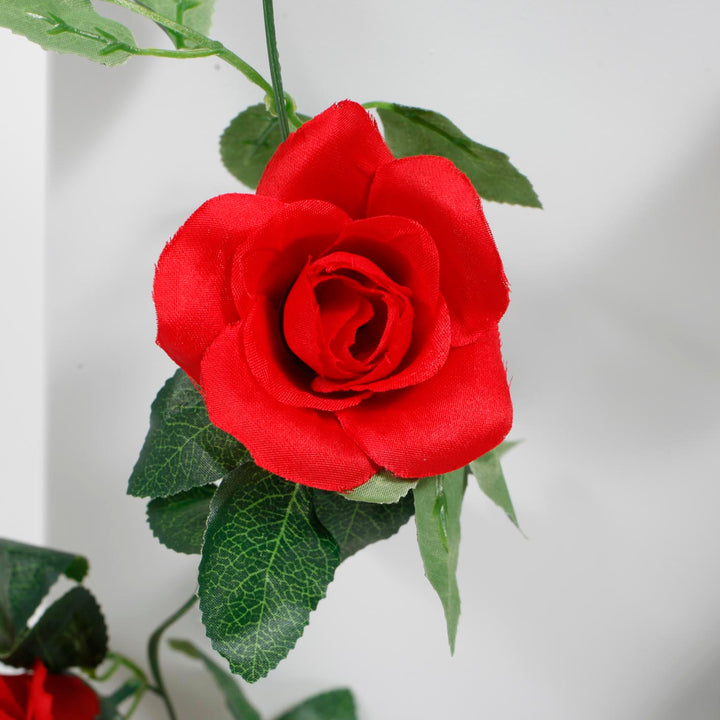 Rose Artificial Flower Vine - 6cm Head - Red (2.2m)