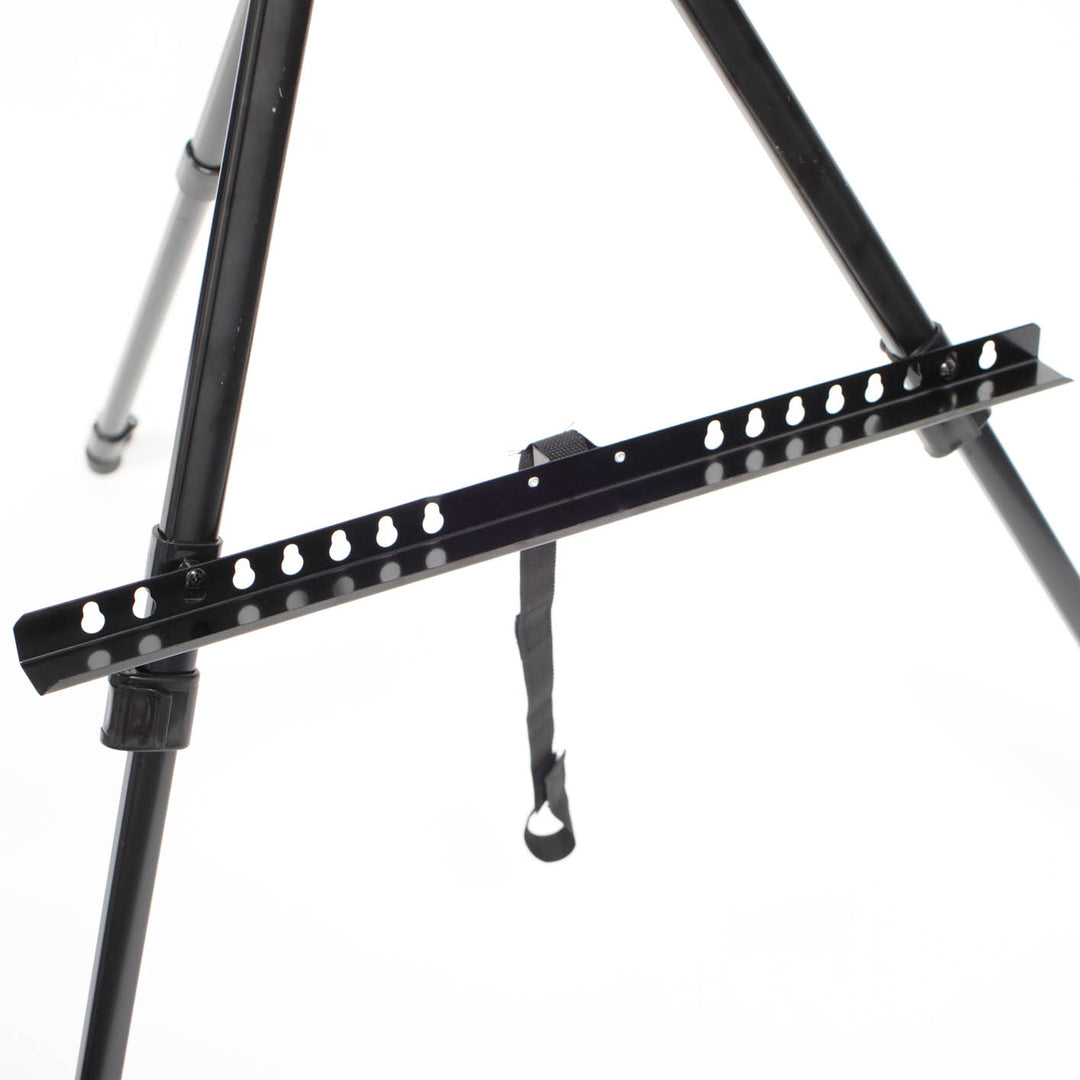Black metal adjustable base to rest signs/posters on.