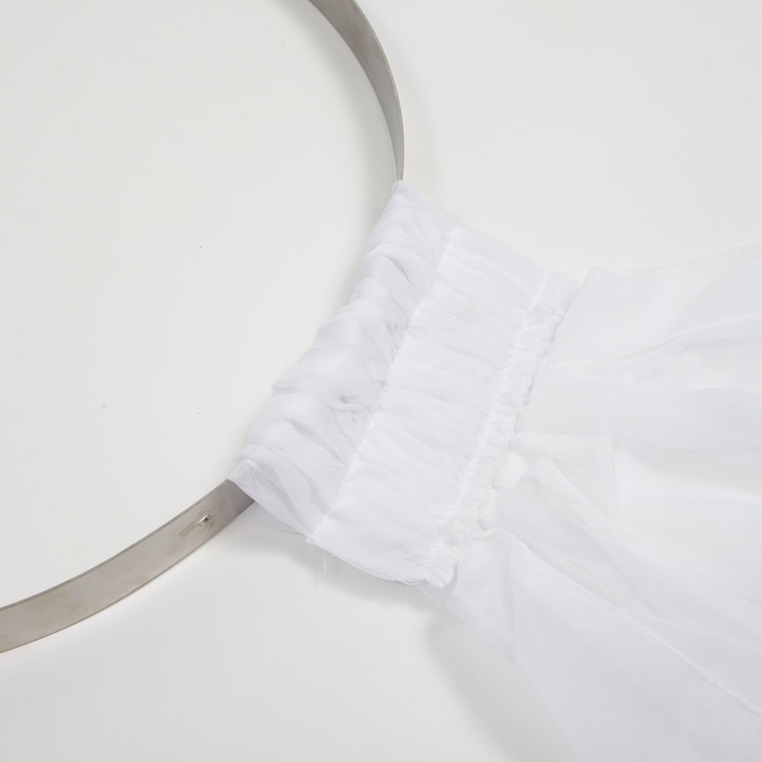 Complete Ceiling Draping Hanging Kit - Acrylic Tubes, Clips, Chains & Fixed White Ring